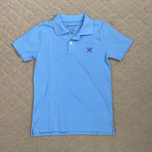 Crewcuts boys light blue cotton polo size small